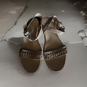 Kork Ease Sandals Womens 10 Genuine Leather Yucca Comfort Braided Buckle Sandals